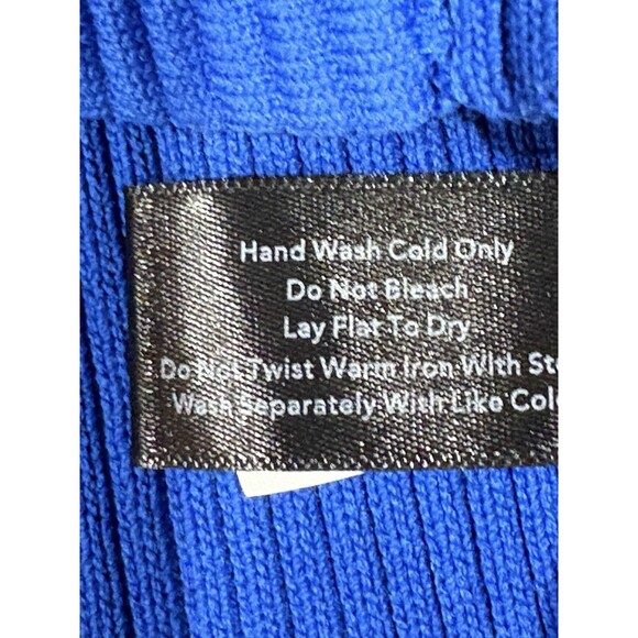 Boston Proper Sweater. Boho, Cottagecore Knit Royal Blue Small Sweetheart Neck - Picture 10 of 14